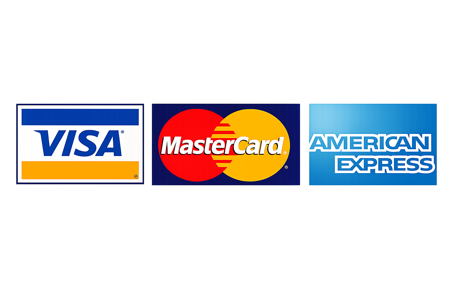 Visa, Mastercard, American Express